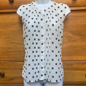 French Connection Sleeveless White  Embroidered Top Size 6